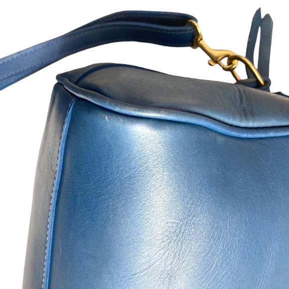 JW hulme Co vintage blue leather Emerson satchel bag made in America USA - Picture 4 of 16